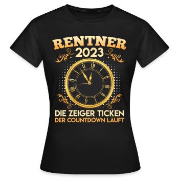 Rentner 2023 die Zeiger ticken Renteneintritt - Frauen T-Shirt - Schwarz - Vorne - AI Model Female 172 dark (172cm)