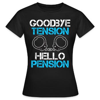 Rente 2023 Goodbye Tension Hello Pension - Women's T-Shirt - black - Front - AI Model Female 172 dark (172cm)