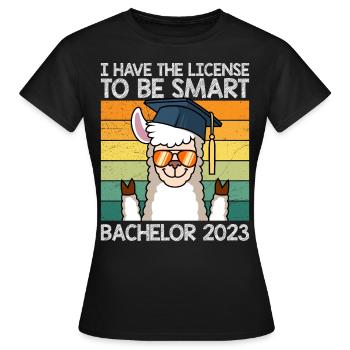 Bachelor 2023 Licence à Clever Shit - T-shirt Femme - noir - Devant - AI Model Female 172 dark (172cm)