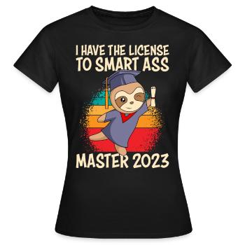 Master 2023 Licence à Clever Shit - T-shirt Femme - noir - Devant - AI Model Female 172 dark (172cm)
