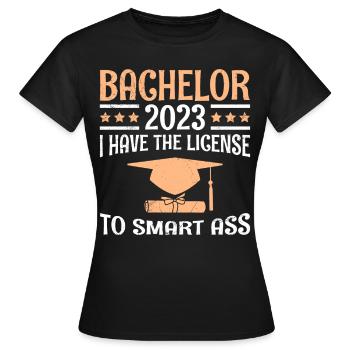 Licence pour baccalauréat. - T-shirt Femme - noir - Devant - AI Model Female 172 dark (172cm)