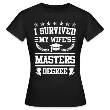 Ich habe überlebt Frau Master Abschluss - Frauen T-Shirt - Schwarz - Vorne - AI Model Female 172 dark (172cm)