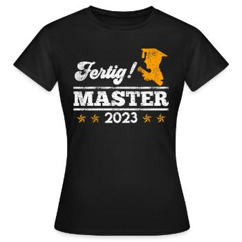 J’ai fini d’étudier le Master 2023 - T-shirt Femme - noir - Devant - AI Model Female 172 dark (172cm)