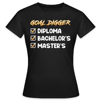 Checklist Schulabschluss Bachelor Master Abschluss - Frauen T-Shirt - Schwarz - Vorne - AI Model Female 172 dark (172cm)