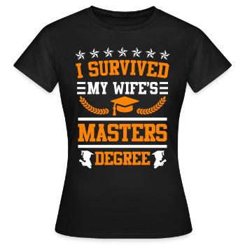 J’ai survécu à la maîtrise de Mme - T-shirt Femme - noir - Devant - AI Model Female 172 dark (172cm)