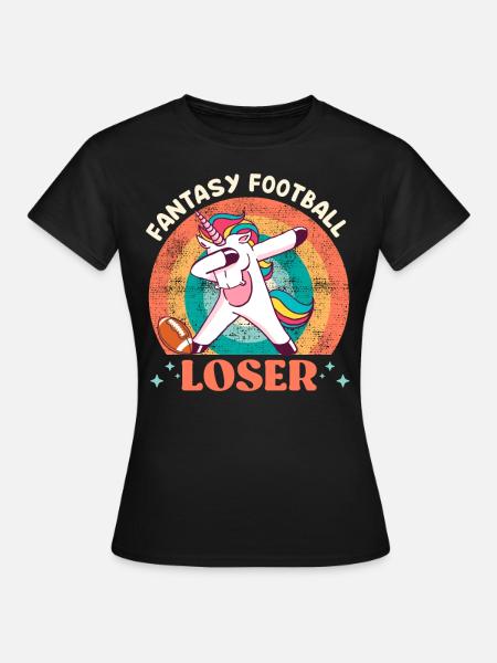 Fantasy Football Loser Einhorn Fantasy Football - Frauen T-Shirt - Schwarz