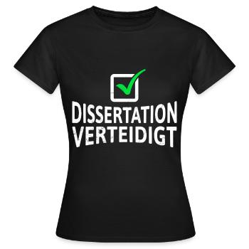 La thèse défend le titre de doctorat - T-shirt Femme - noir - Devant - AI Model Female 172 dark (172cm)