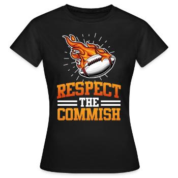 Respectez le commissaire Commish - T-shirt Femme - noir - Devant - AI Model Female 172 dark (172cm)