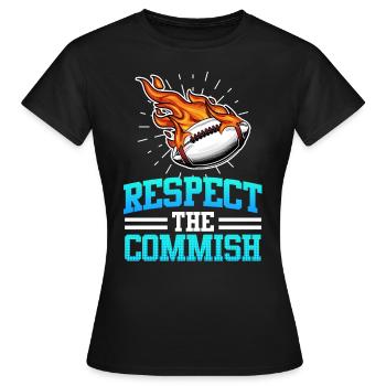 Respectez le commissaire Commish - T-shirt Femme - noir - Devant - AI Model Female 172 dark (172cm)