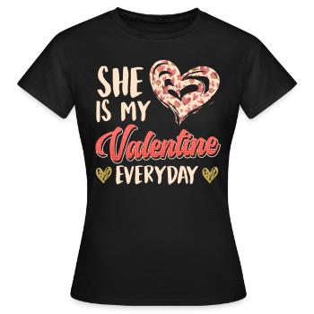 Tous les jours ma chérie Cher couple Saint-Valentin - T-shirt Femme - noir - Devant - AI Model Female 172 dark (172cm)