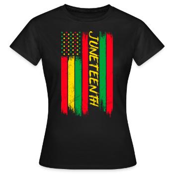 Juneteenth Independence America African Woman - T-shirt Femme - noir - Devant - AI Model Female 172 dark (172cm)