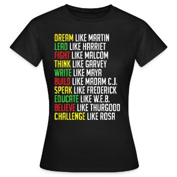 Black History Martin Luther King Afrika - Frauen T-Shirt - Schwarz - Vorne - AI Model Female 172 dark (172cm)