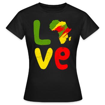 Africa Love Africa Love Africa - Women's T-Shirt - black - Front - AI Model Female 172 dark (172cm)