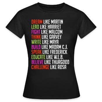 Black History Martin Luther King Afrika - Frauen T-Shirt - Schwarz - Vorne - AI Model Female 172 dark (172cm)