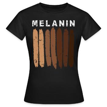 Melanin dunkle Hautfarbe 100 % Melanin Afrika - Frauen T-Shirt - Schwarz - Vorne - AI Model Female 172 dark (172cm)