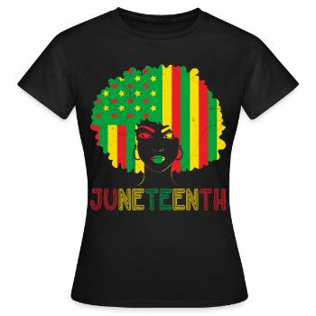 Juneteenth Independence America African Woman - T-shirt Femme - noir - Devant - AI Model Female 172 dark (172cm)