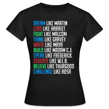 Black History Martin Luther King Afrika - Frauen T-Shirt - Schwarz - Vorne - AI Model Female 172 dark (172cm)