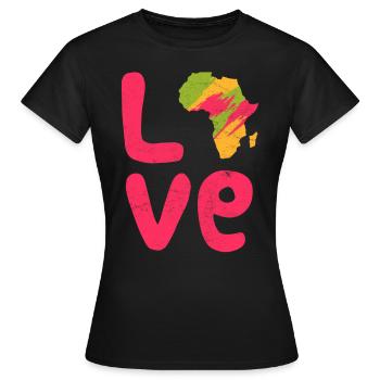 Africa Love Africa Love Africa - Women's T-Shirt - black - Front - AI Model Female 172 dark (172cm)