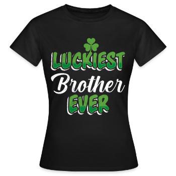 La Saint-Patrick dit le frère le plus chanceux de tous les temps - T-shirt Femme - noir - Devant - AI Model Female 172 dark (172cm)