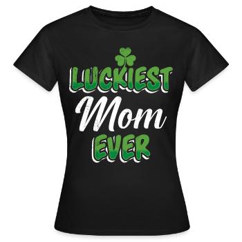 La Saint-Patrick dit maman la plus chanceuse de tous les temps - T-shirt Femme - noir - Devant - AI Model Female 172 dark (172cm)