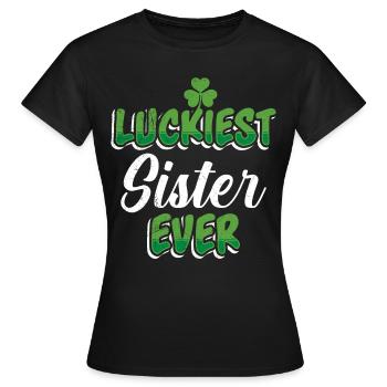 La Saint-Patrick dit la sœur la plus chanceuse de tous les temps - T-shirt Femme - noir - Devant - AI Model Female 172 dark (172cm)