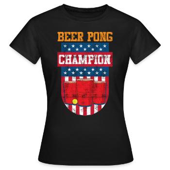 Stars and Stripes USA Beer Pong Champion Bier Pong - T-shirt Femme - noir - Devant - AI Model Female 172 dark (172cm)