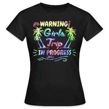 Attention Strip pour filles sur la route Girls Spring Break - T-shirt Femme - noir - Devant - AI Model Female 172 dark (172cm)