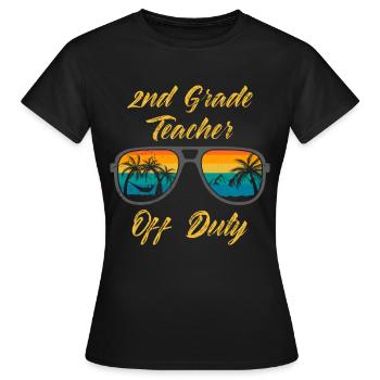 Professeur de classe de deuxième classe en congé Professeur de vacances - T-shirt Femme - noir - Devant - AI Model Female 172 dark (172cm)