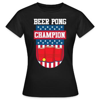 Stars and Stripes USA Beer Pong Champion Bier Pong - T-shirt Femme - noir - Devant - AI Model Female 172 dark (172cm)
