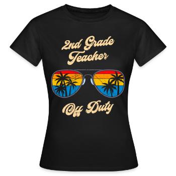Professeur de classe de deuxième classe en congé Professeur de vacances - T-shirt Femme - noir - Devant - AI Model Female 172 dark (172cm)