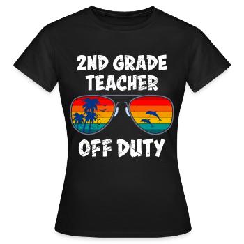 Professeur de classe de deuxième classe en congé Professeur de vacances - T-shirt Femme - noir - Devant - AI Model Female 172 dark (172cm)