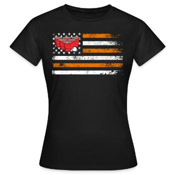 Stars and Stripes USA Beer Pong Bier Pong - T-shirt Femme - noir - Devant - AI Model Female 172 dark (172cm)