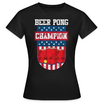 Stars and Stripes USA Beer Pong Champion Bier Pong - T-shirt Femme - noir - Devant - AI Model Female 172 dark (172cm)