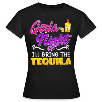 Girls Night J’apporte la Tequila Spring Break - T-shirt Femme - noir - Devant - AI Model Female 172 dark (172cm)