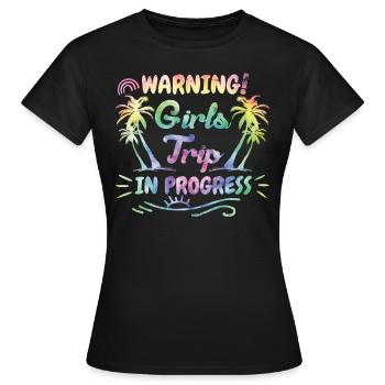 Attention Strip pour filles sur la route Girls Spring Break - T-shirt Femme - noir - Devant - AI Model Female 172 dark (172cm)