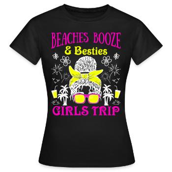 Plages Alcool Besties Mädesltrip Spring Break - T-shirt Femme - noir - Devant - AI Model Female 172 dark (172cm)
