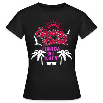 Spring Break Florida off duty Ferien Spring Break - Frauen T-Shirt - Schwarz - Vorne - AI Model Female 172 dark (172cm)