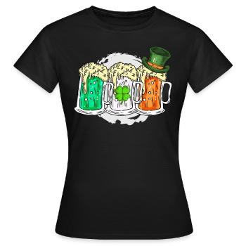Irlande Bière Fête irlandaise de la Saint-Patrick - T-shirt Femme - noir - Devant - AI Model Female 172 dark (172cm)