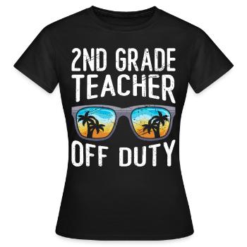 Professeur de classe de deuxième classe en congé Professeur de vacances - T-shirt Femme - noir - Devant - AI Model Female 172 dark (172cm)