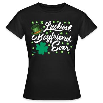 Petit ami le plus chanceux de tous les temps Saint-Valentin - T-shirt Femme - noir - Devant - AI Model Female 172 dark (172cm)