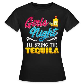 Girls Night J’apporte la Tequila Spring Break - T-shirt Femme - noir - Devant - AI Model Female 172 dark (172cm)