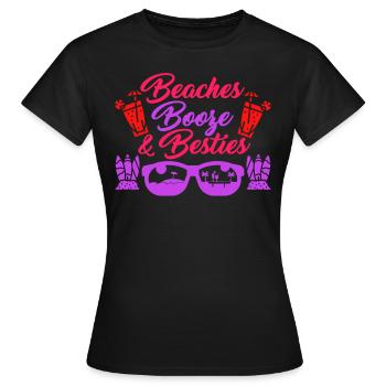 Beache Booze and Besties Summer Holiday Spring Break - Women's T-Shirt - black - Front - AI Model Female 172 dark (172cm)