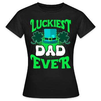 Papa le plus chanceux de tous les temps Papa de la Saint-Patrick - T-shirt Femme - noir - Devant - AI Model Female 172 dark (172cm)