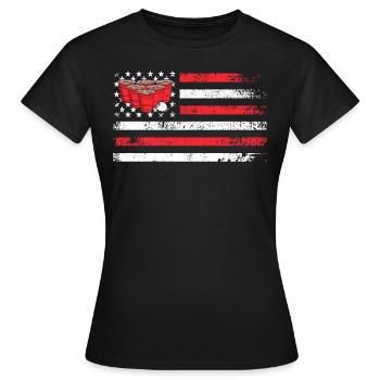 Stars and Stripes USA Beer Pong Bier Pong - Frauen T-Shirt - Schwarz - Vorne - AI Model Female 172 dark (172cm)