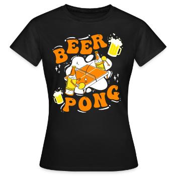 Beer Pong Table Party Game Drinking Game Beer Pong - Women's T-Shirt - black - Front - AI Model Female 172 dark (172cm)