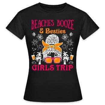 Plages Alcool Besties Mädesltrip Spring Break - T-shirt Femme - noir - Devant - AI Model Female 172 dark (172cm)