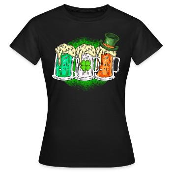 Irlande Bière Fête irlandaise de la Saint-Patrick - T-shirt Femme - noir - Devant - AI Model Female 172 dark (172cm)