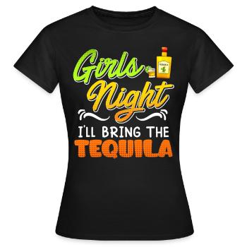 Girls Night J’apporte la Tequila Spring Break - T-shirt Femme - noir - Devant - AI Model Female 172 dark (172cm)