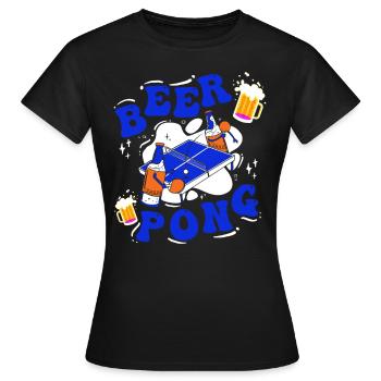 Beer Pong Table Party Game Drinking Game Beer Pong - Women's T-Shirt - black - Front - AI Model Female 172 dark (172cm)