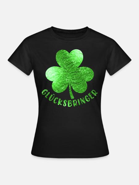 Porte-bonheur feuille de trèfle - T-shirt Femme - noir